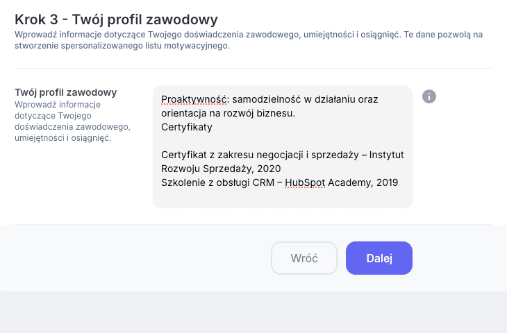 Profil zawodowy